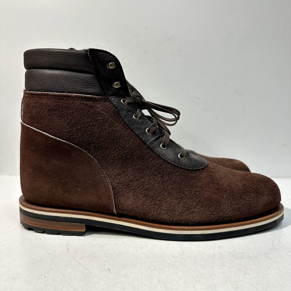 NWOT Rancourt & Co. x Helm Welden Boot Brown Suede Deerskin Made USA 13 Wide EE
